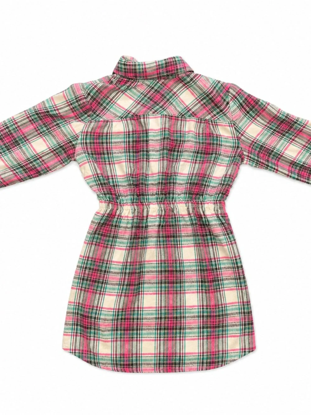 Primark Girls 9-10 Plaid Tartan Shirt Dress Pink Green Holiday Preppy